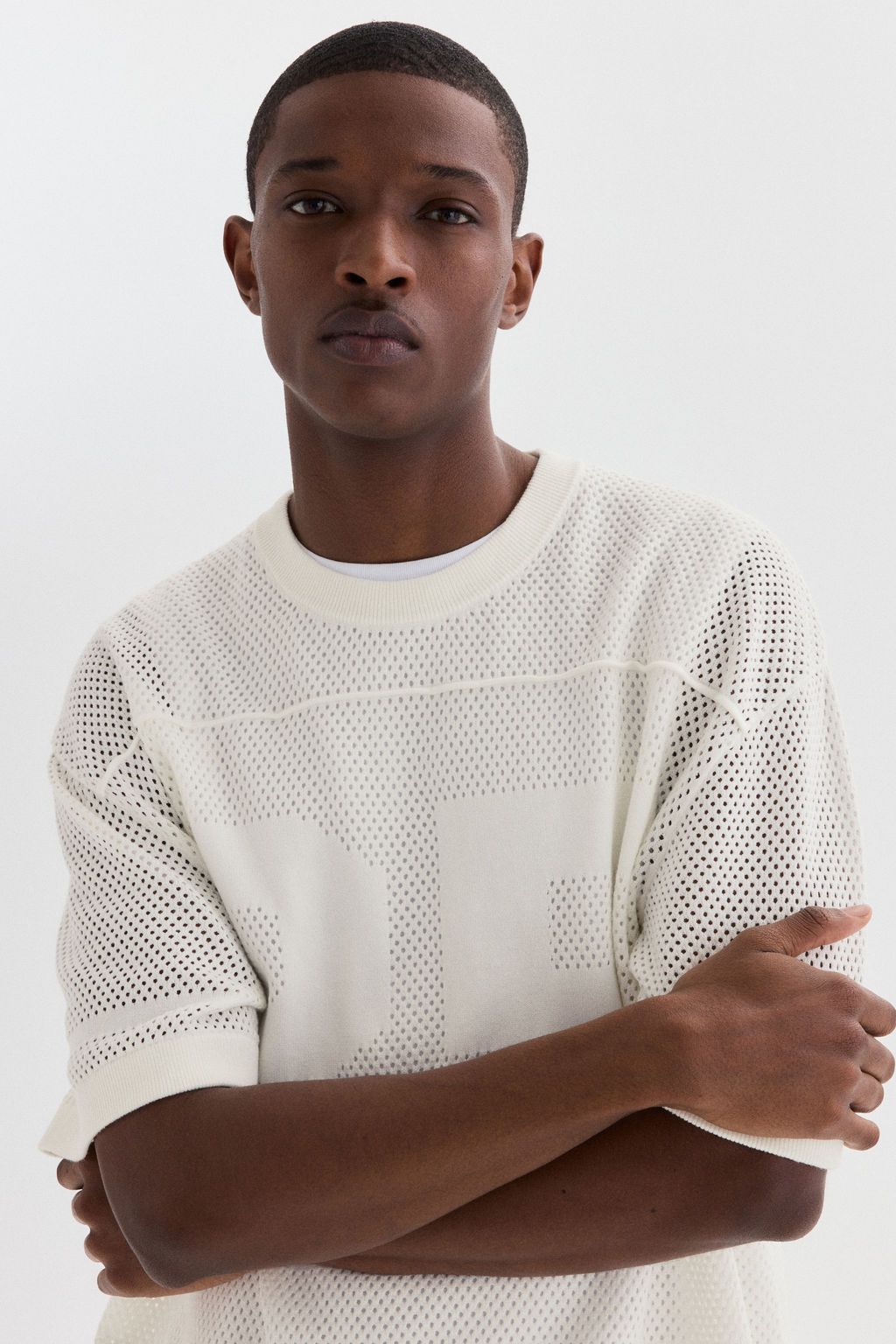 Camiseta de malla Boxy Relaxed Fit - H&m фото 7