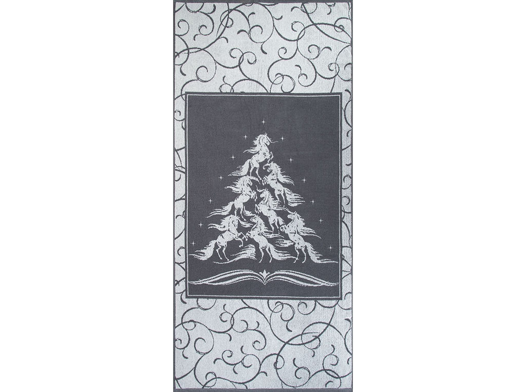 Полотенце махровое 6с102.411ж1 Лошадиная елка(графит5) 67х150см