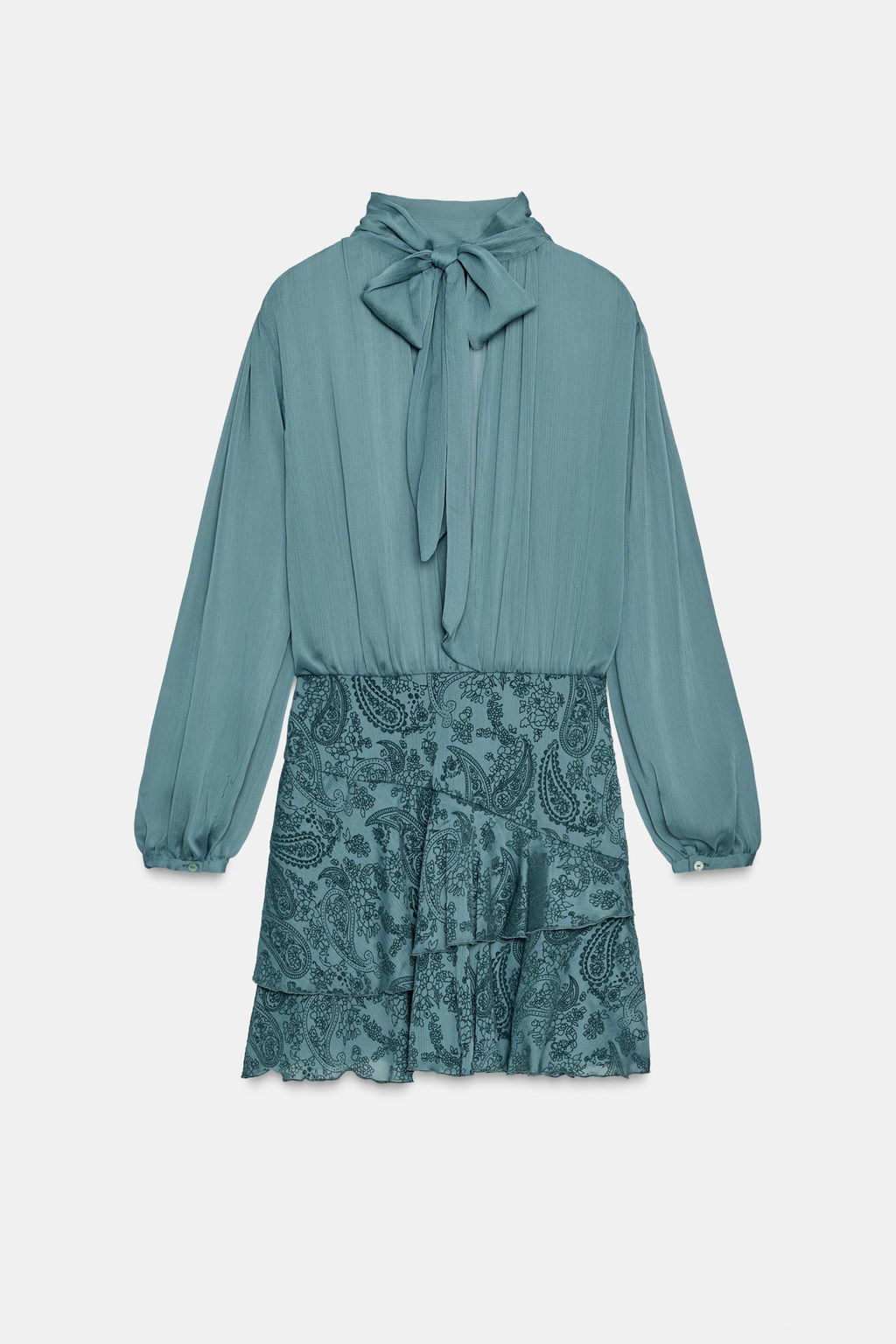 RUFFLED COMBINED MINI DRESS - Zara фото 7