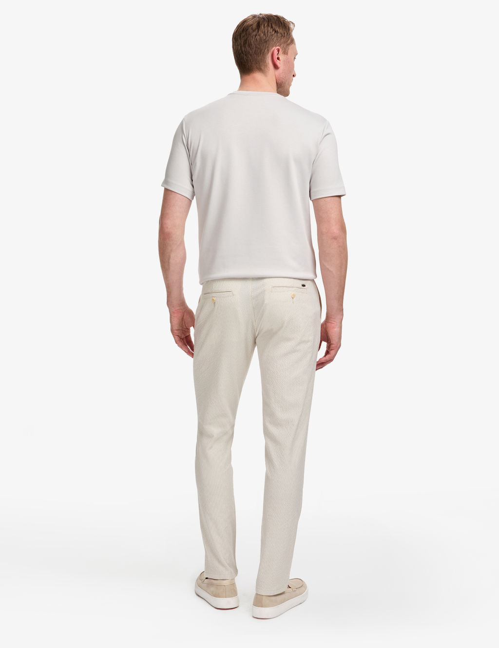 Bej Slim Fit Gofre Yazl_k Kanvas Pantolon