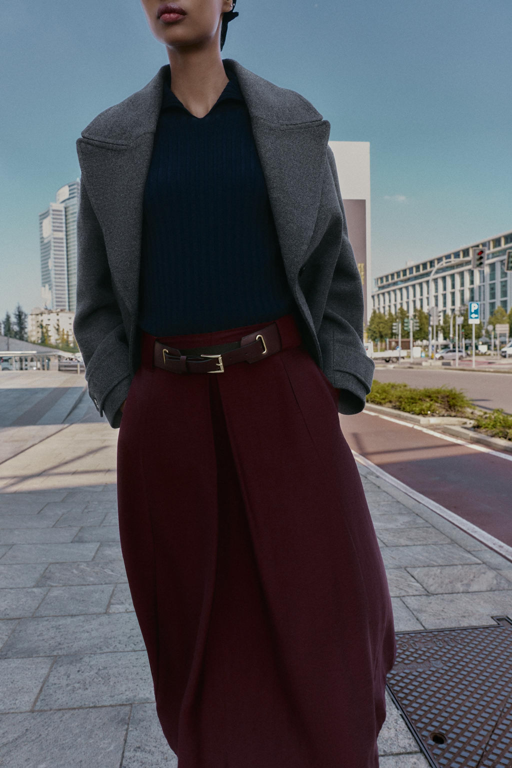 BELTED MIDI CAPE SKIRT - Zara фото 2