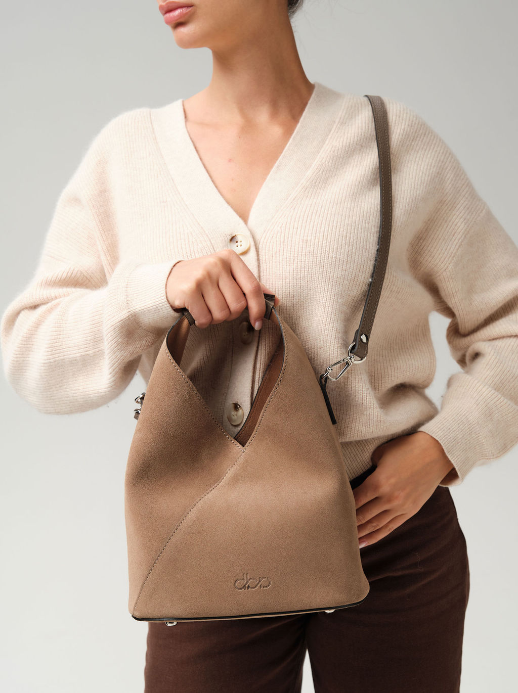 Замшевая сумка Rebecca DBR 31370 серо-коричневый фото 6