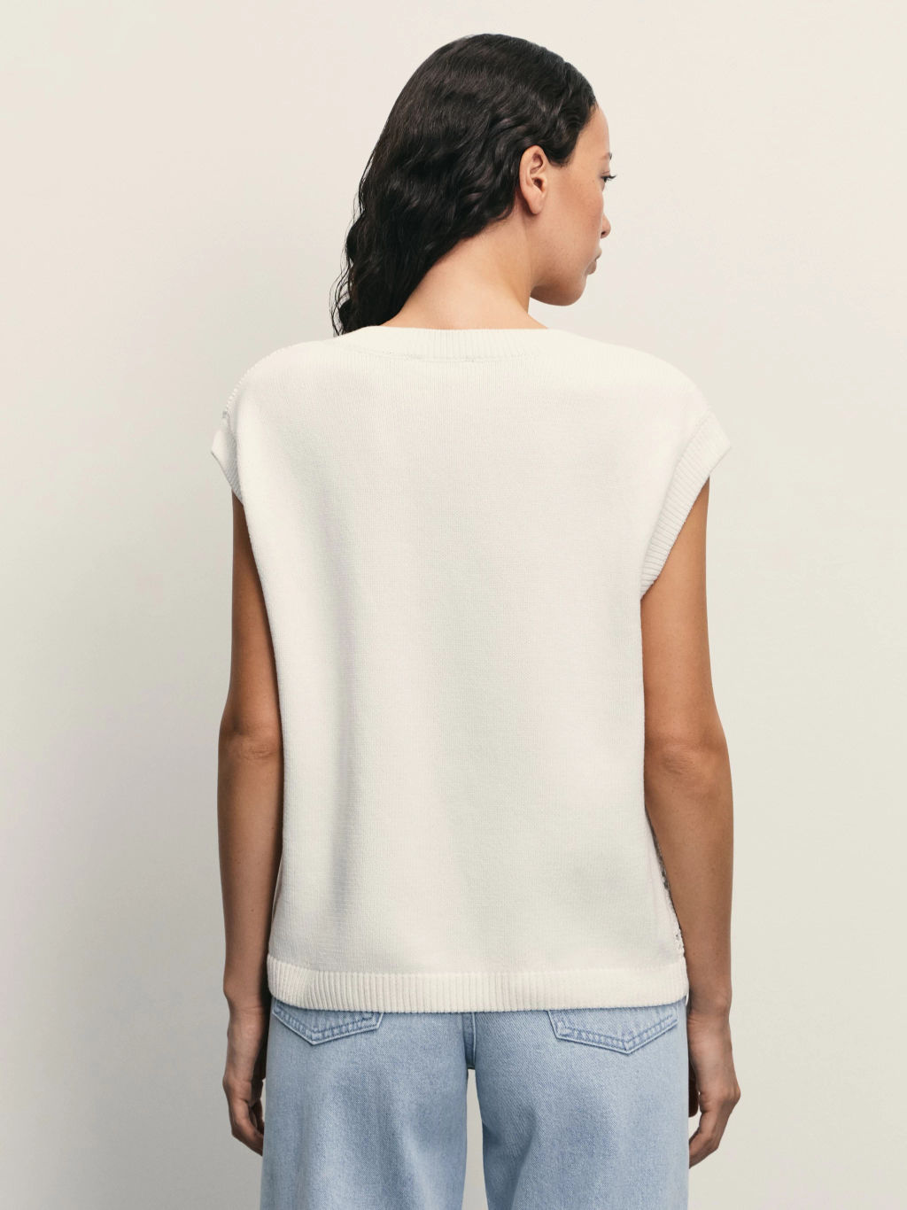 Топ из ажурной вязки из хлопка / Zarina  фото 5