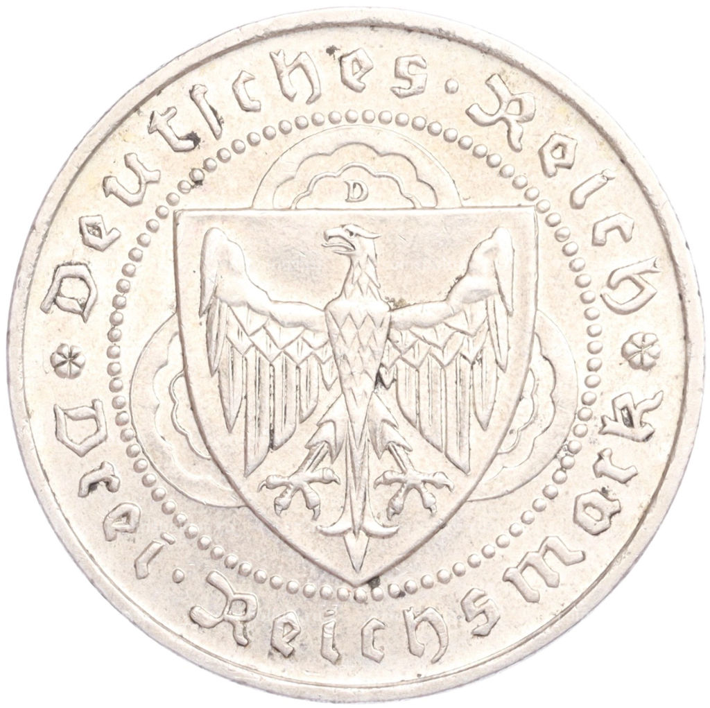 3 марки 1930 года D Германия 700 лет со дня смерти Вальтера фон дер Фогельвейде