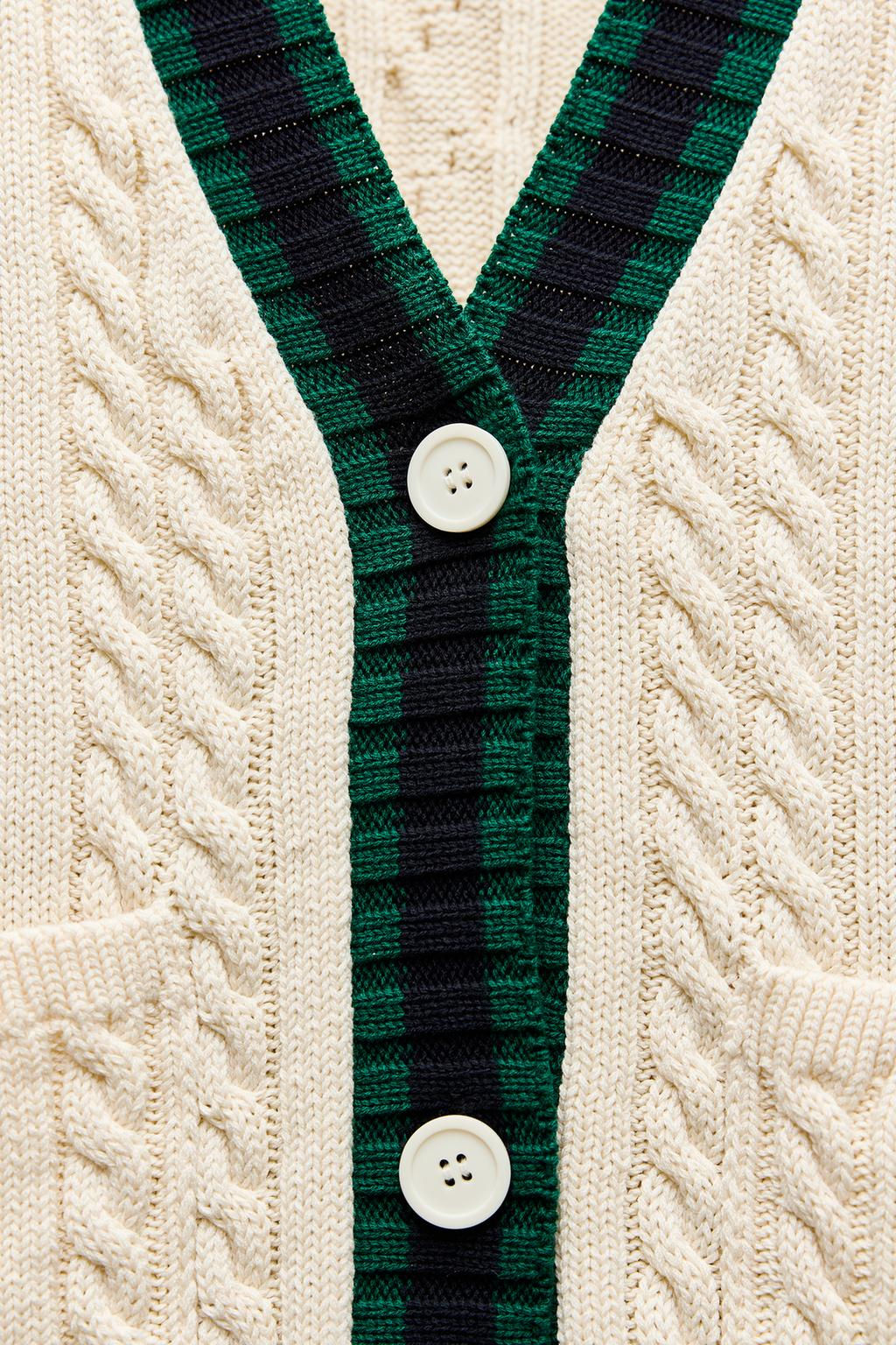 CABLE KNIT CARDIGAN - Zara фото 4