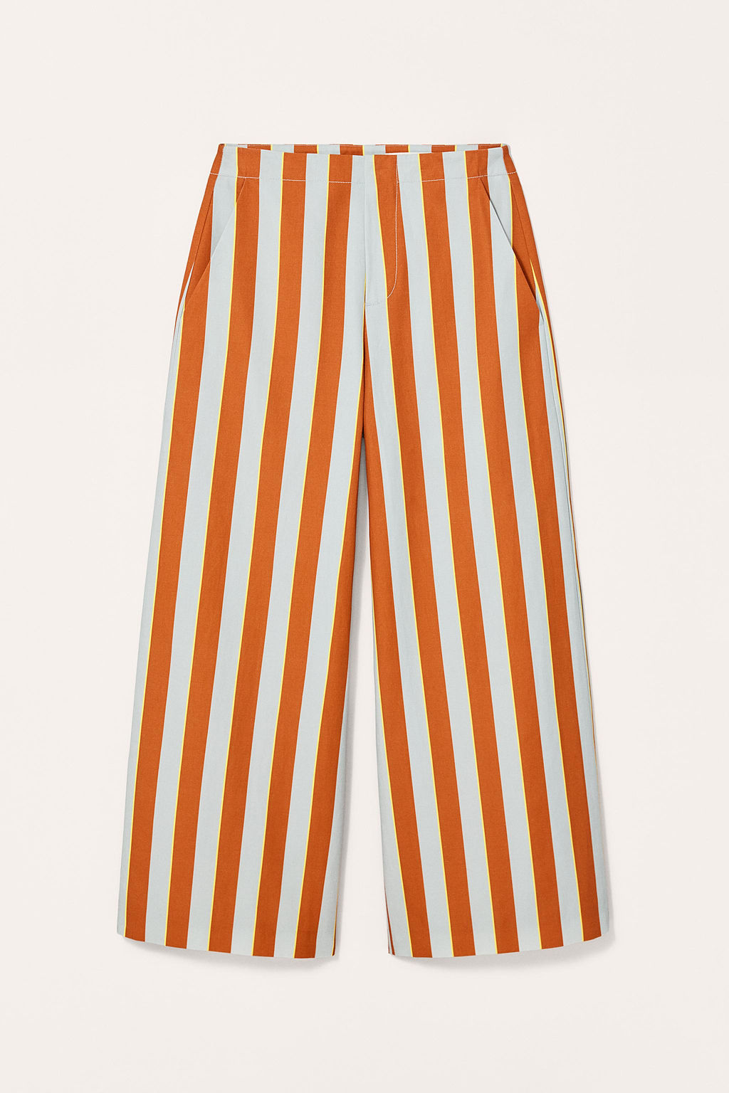 LIMITED EDITION STRIPED WIDE-LEG TROUSERS