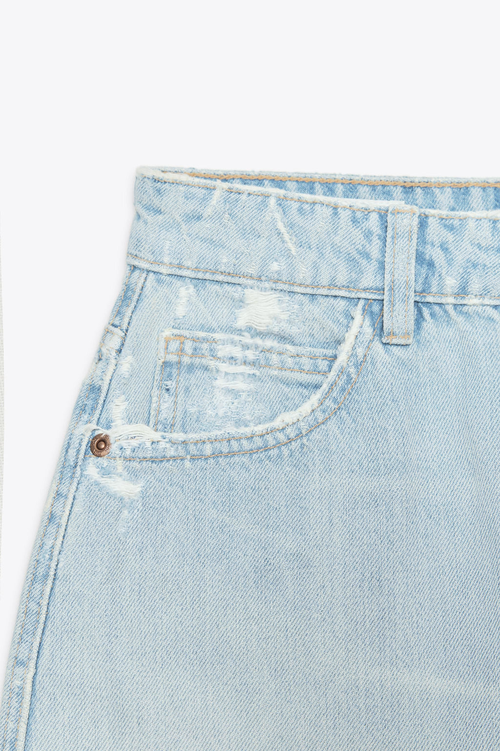 RIPPED TRF DENIM SKIRT - Zara фото 15