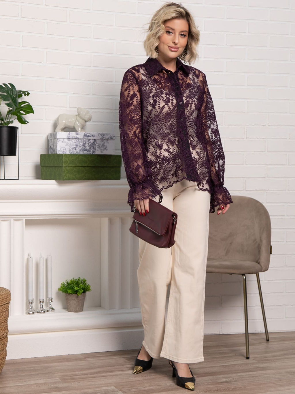 Блуза Изысканная (фиолетовая) Б15244-45М