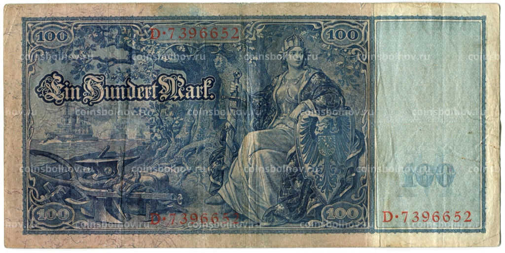 Банкнота 100 марок 1910 года Германия