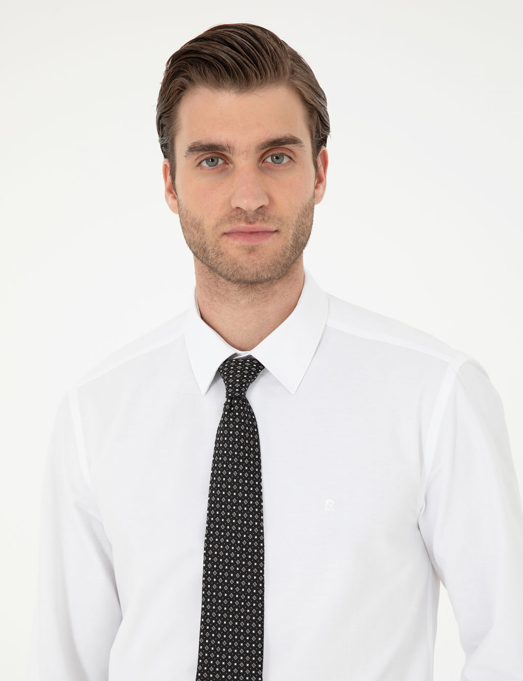 Beyaz Slim Fit Uzun Kollu Basic G_mlek