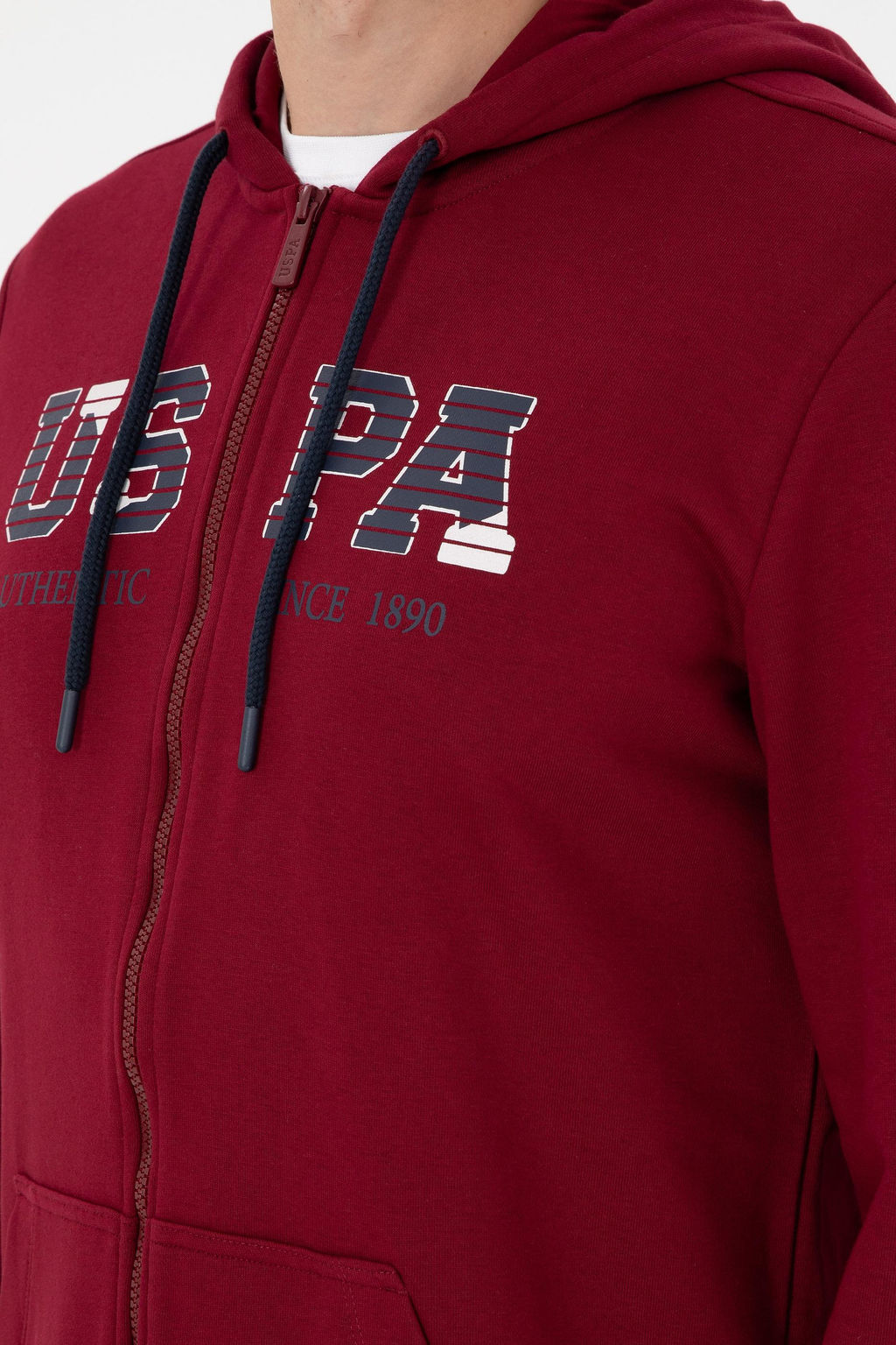 Мужской бордовый вязаный кардиган - U.s. polo assn фото 7