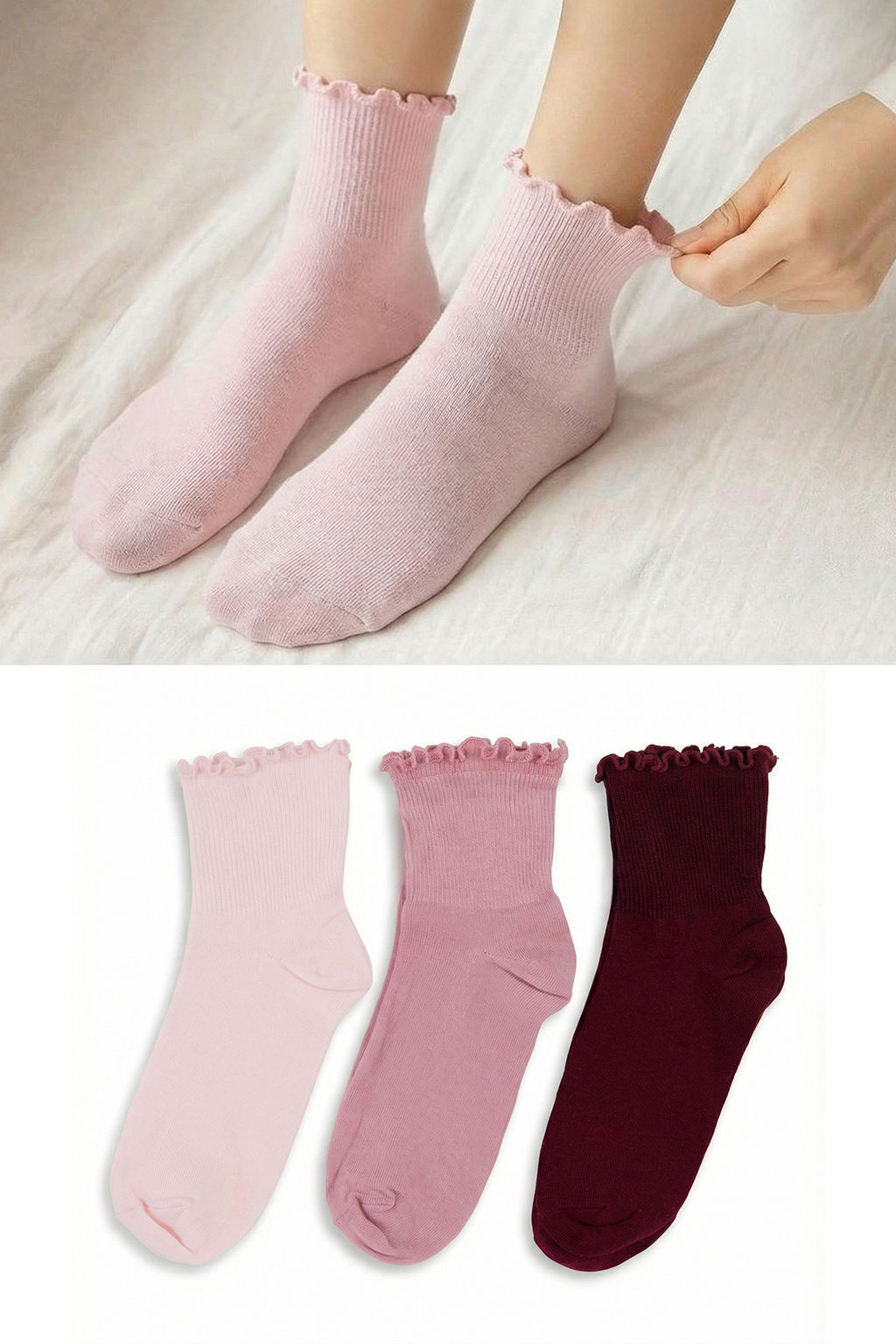 Trendyolmilla Cok Renkli 3lu Paket Pamuklu Lastik Agz? Marul Detayl? Orme Corap THMAW24CO00019 фото 18