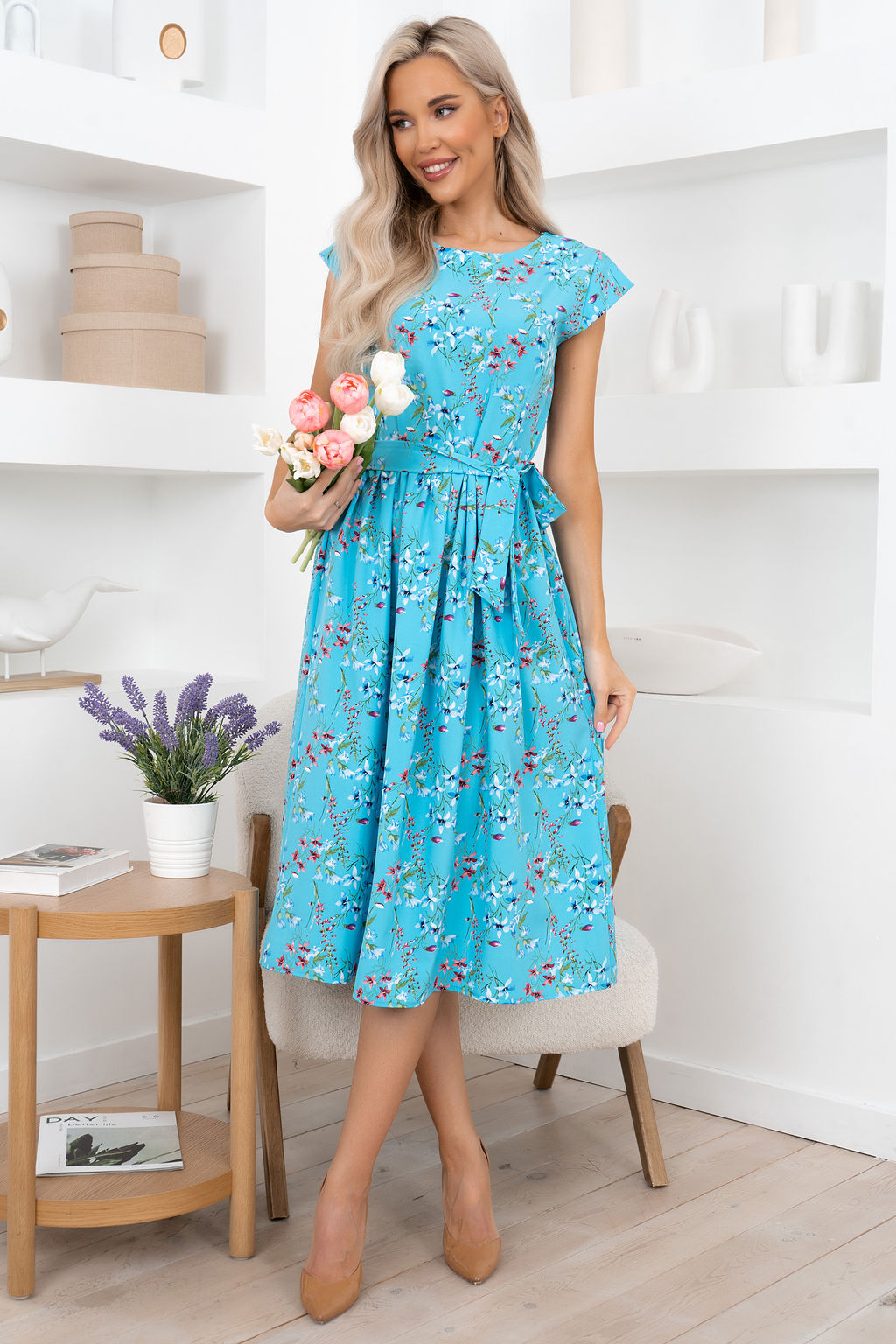 Платье Open Style 6736 голубой