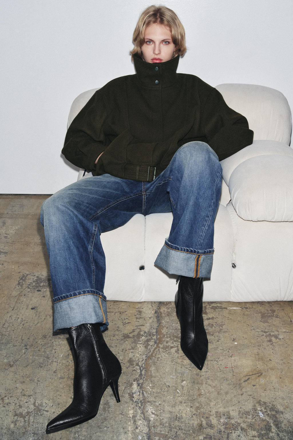 LEATHER HEELED ANKLE BOOTS - Zara фото 7