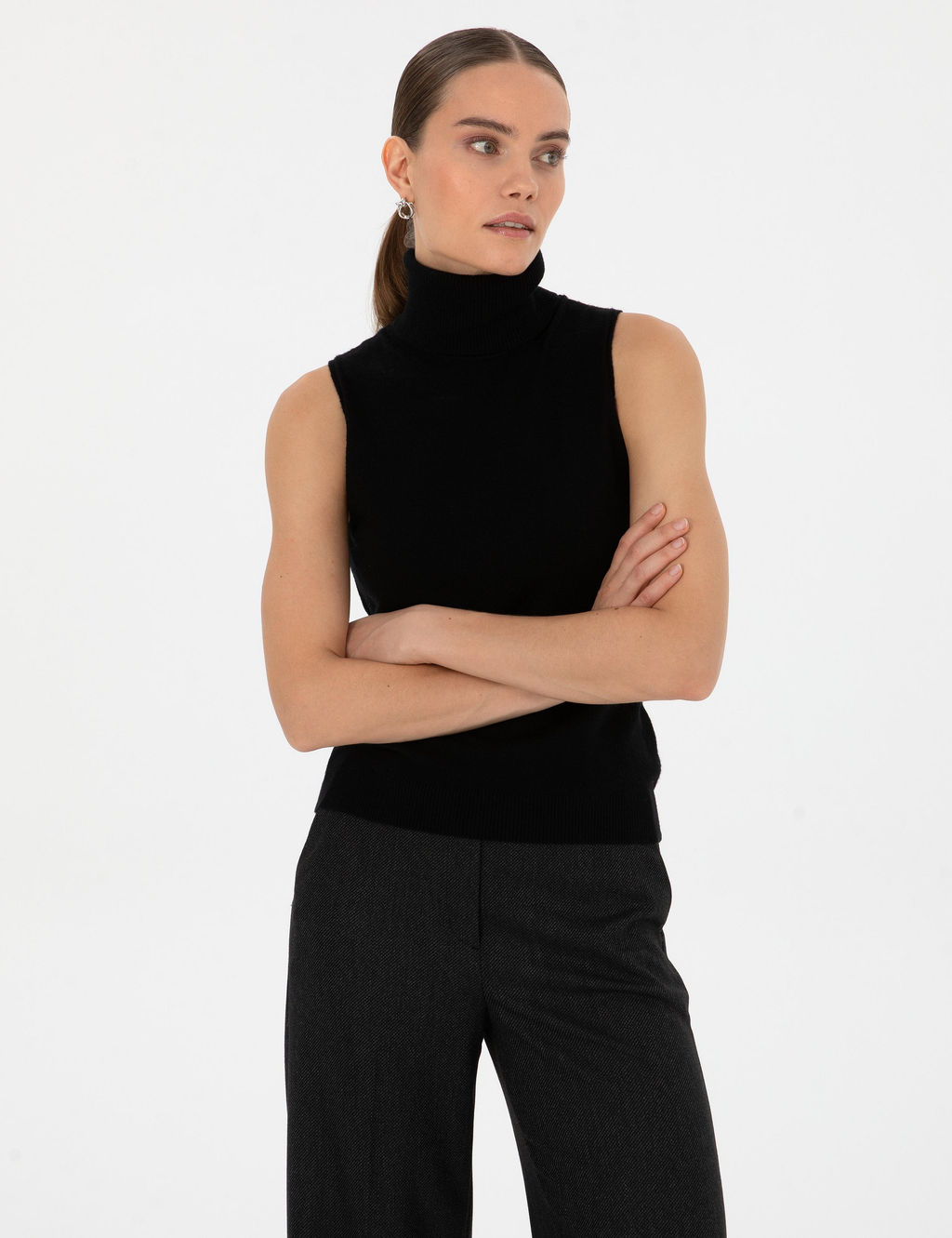 Siyah Slim Fit Kazak