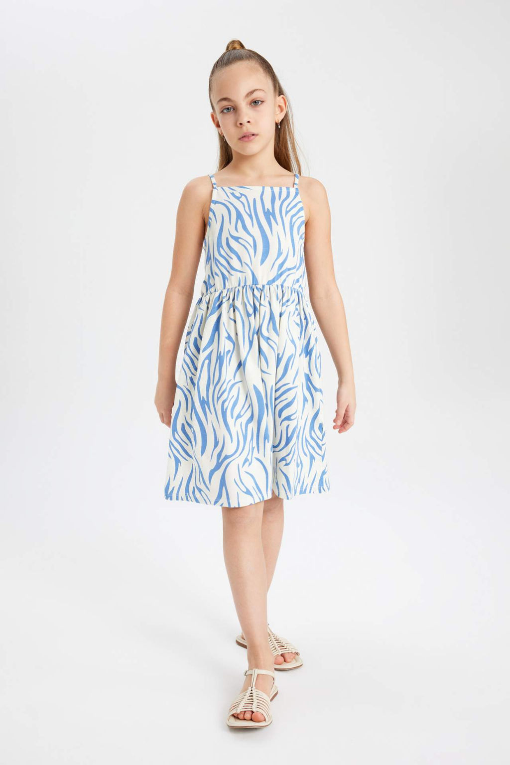 K?z Cocuk Desenli Ask?l? Elbise - Defacto фото 2