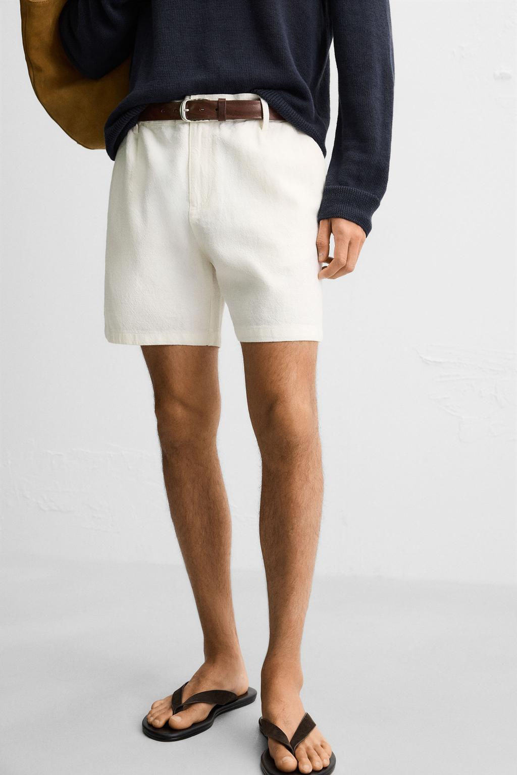 LINEN/COTTON BERMUDA SHORTS - Zara фото 5