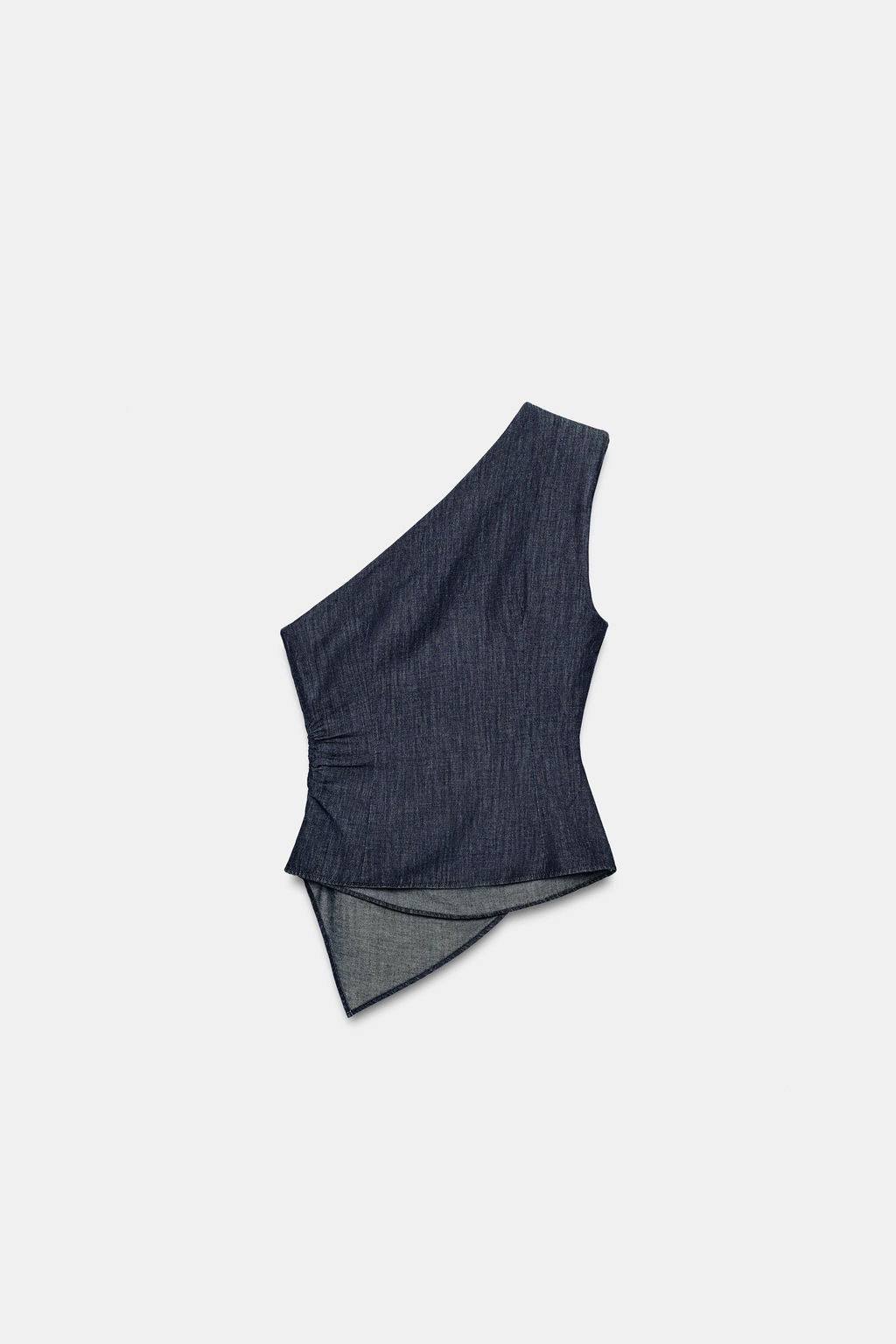 TOP ASIM?TRICO HOMBRERA CON LINO / ?ndigo