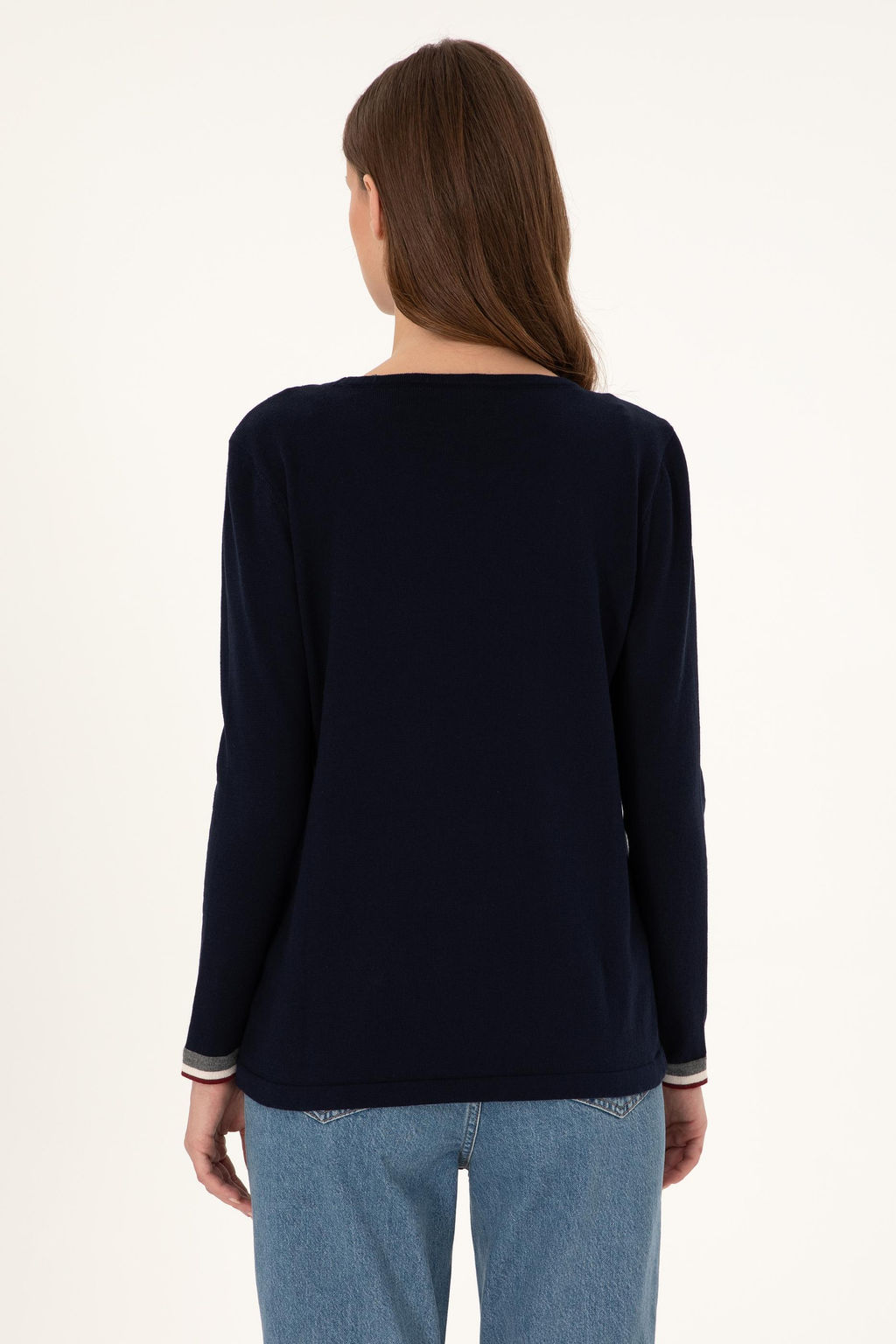 Женский темно-синий свитер с круглым вырезом Неожиданная скидка в корзине - U.s. polo assn фото 5