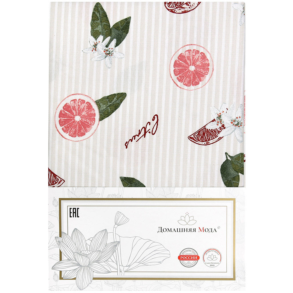 Грейпфрут К Скатерть 240х145см, длина стола до 200см, на 10-12 персон, хлопок Премиум 186г/м2, Домашняя мода (Россия)  фото 5