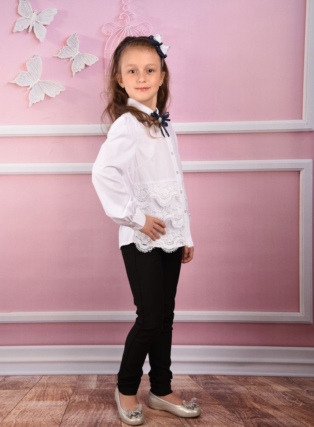 701289 Блуза с длинным рукавом и брошью ModaLora - Kiko фото 8