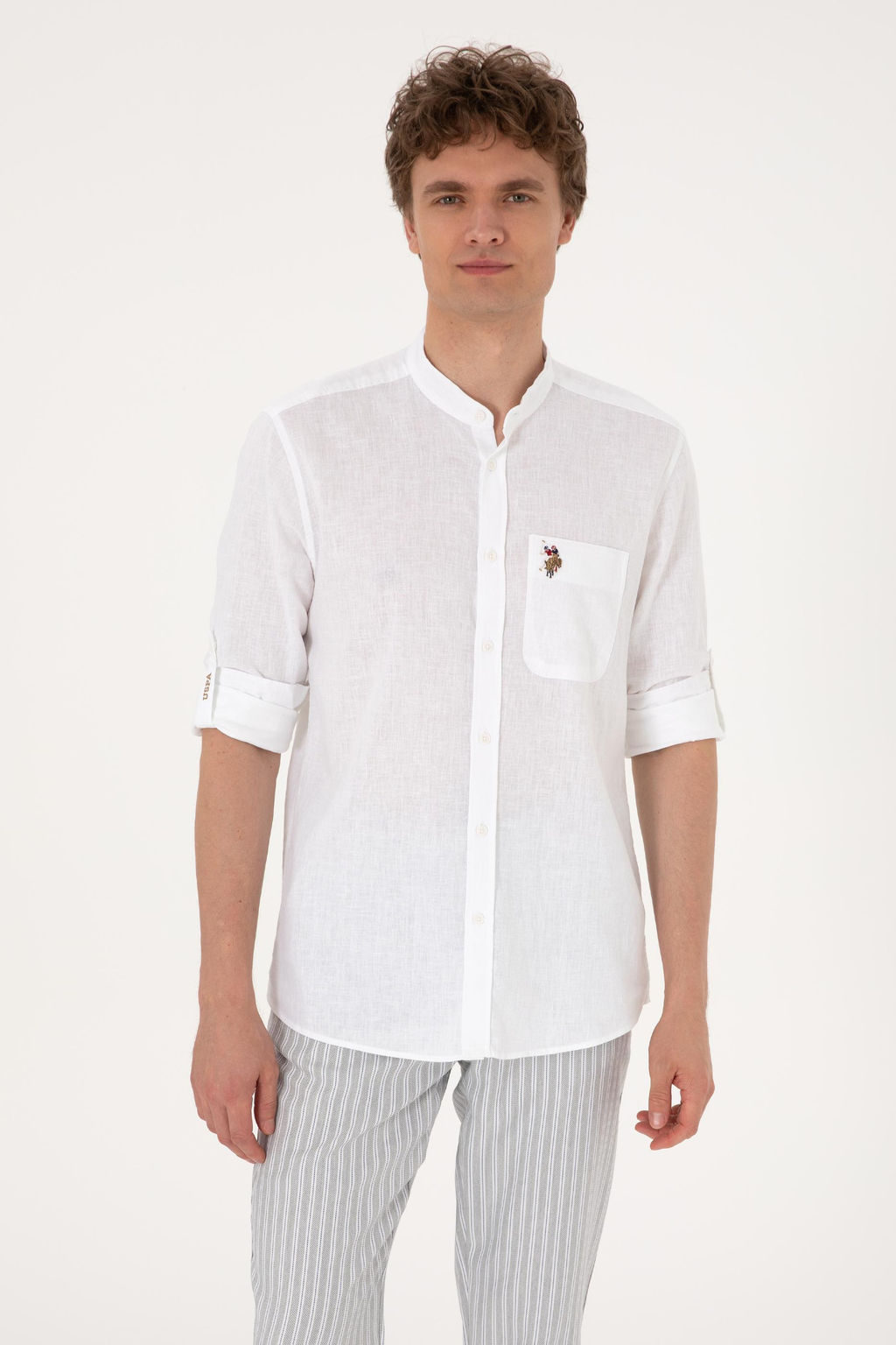 Erkek Beyaz Uzun Kollu G_mlek Sepette S_rpriz _ndirim