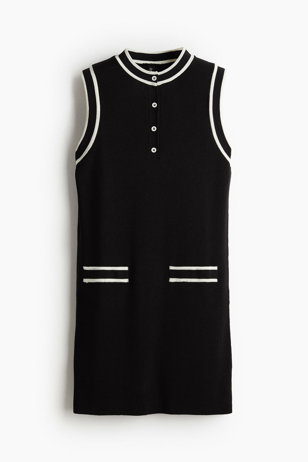 Vestido en punto de canale con tapeta de botones - H&m фото 6