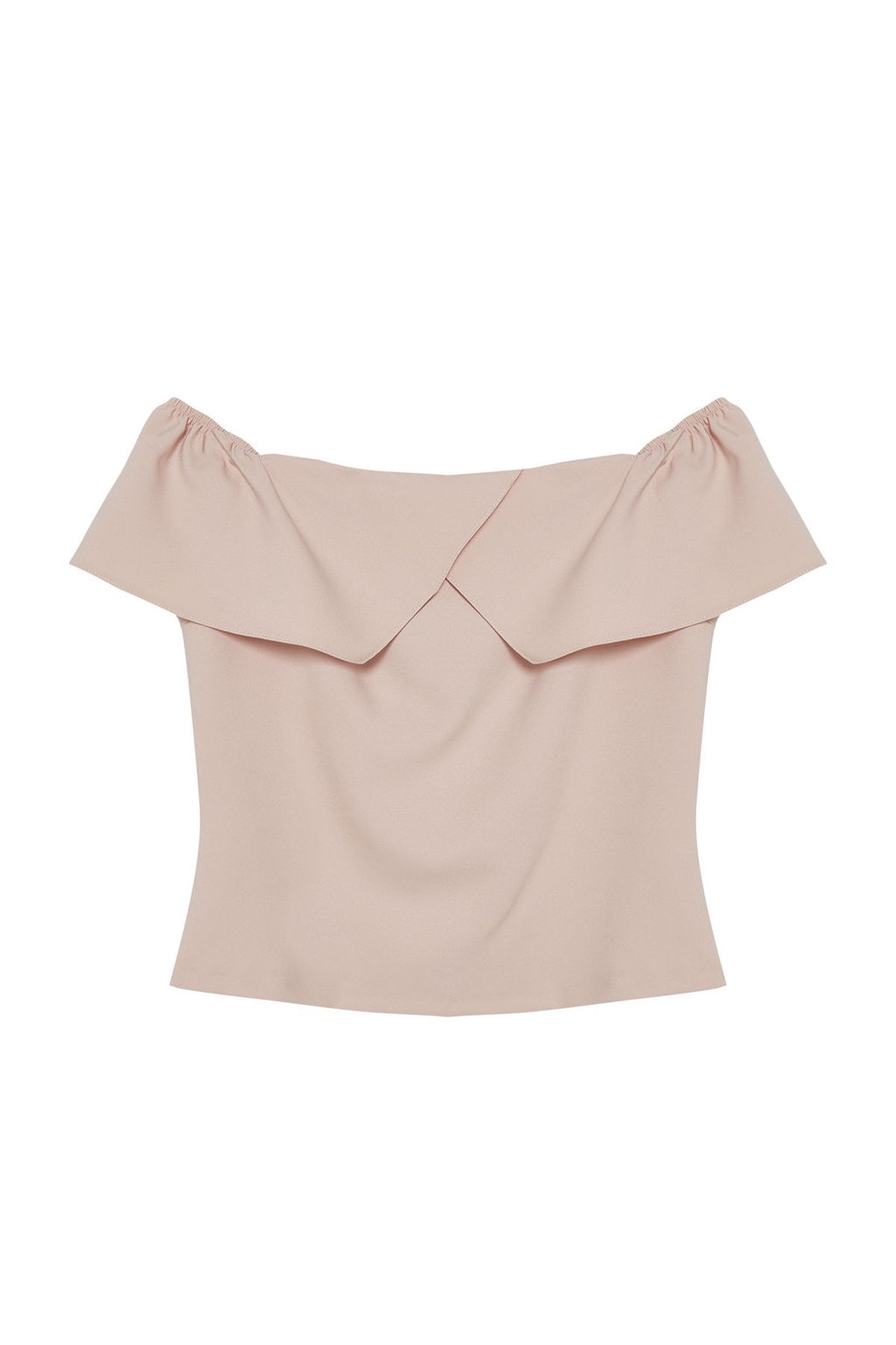 Bej Omzu Ac?k Fitted Dokuma Bluz TWOSS24BZ00672 - Trendyolmilla фото 5