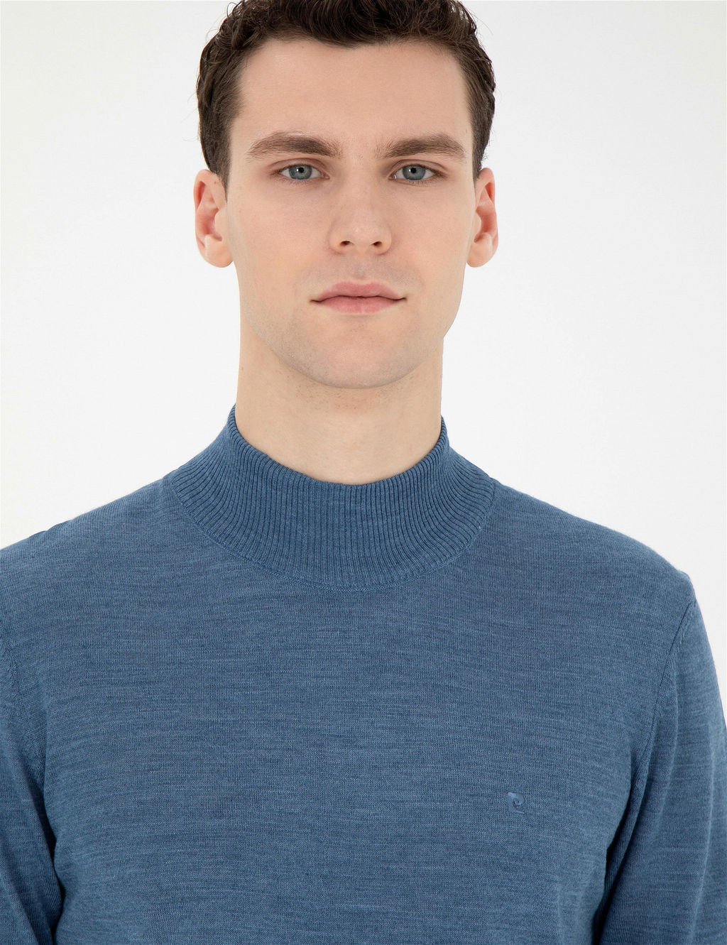 Mavi Slim Fit Yar_m Bal_k__ Yaka Y_n Kar___ml_ Basic Triko Kazak - Pierre cardin фото 2