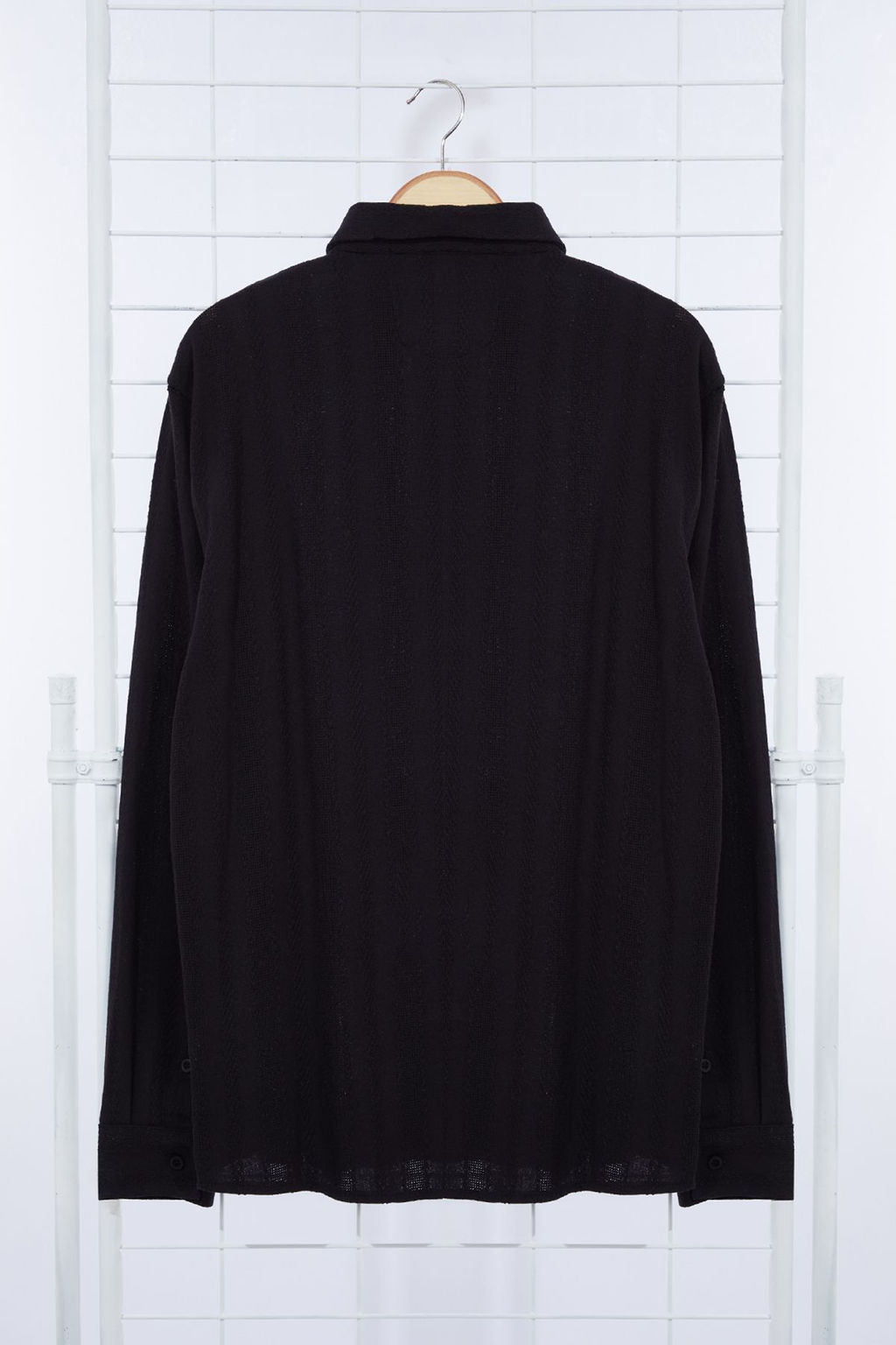 Siyah %100 Pamuk Dokulu Pamuklu Regular Fit K?sl?k Gomlek TMNAW25GO00008 - Trendyolmilla фото 8