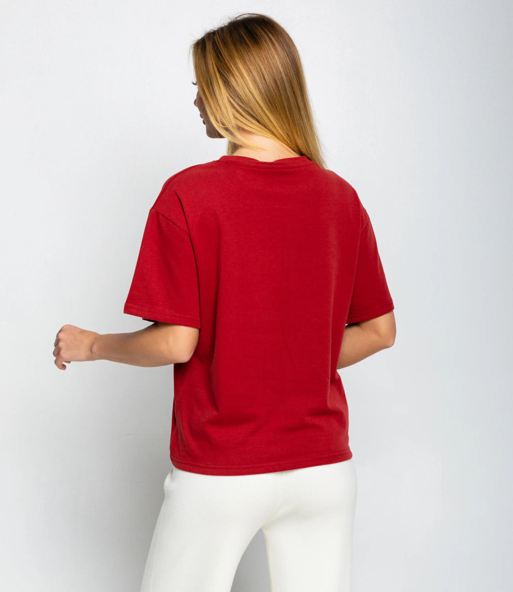 Футболка #КТ8037, тёмно-красный - Dommod фото 3