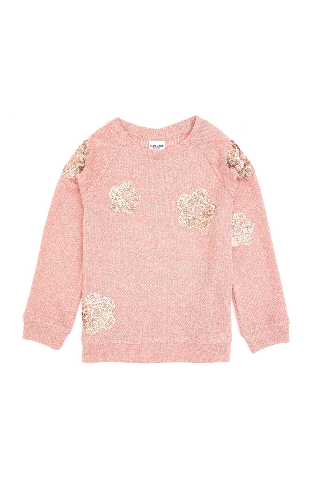 K_z _ocuk A__k Pembe Bisiklet Yaka Sweatshirt - U.s. polo assn фото 2
