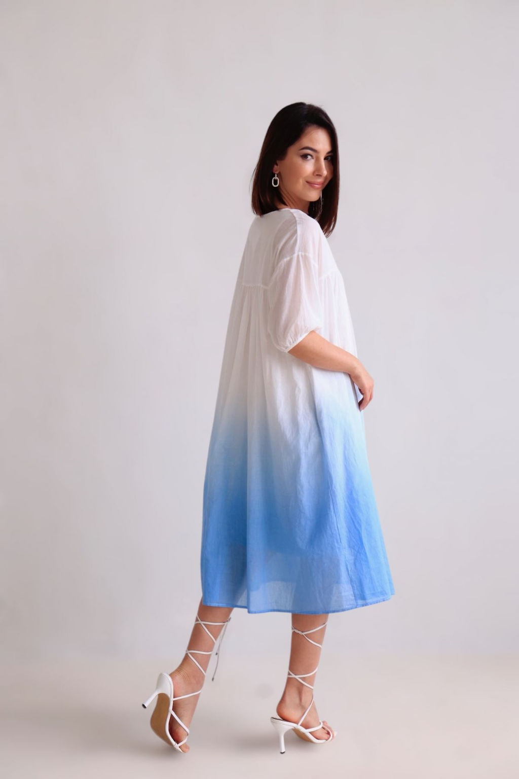 Martichelli Платье бело-голубое