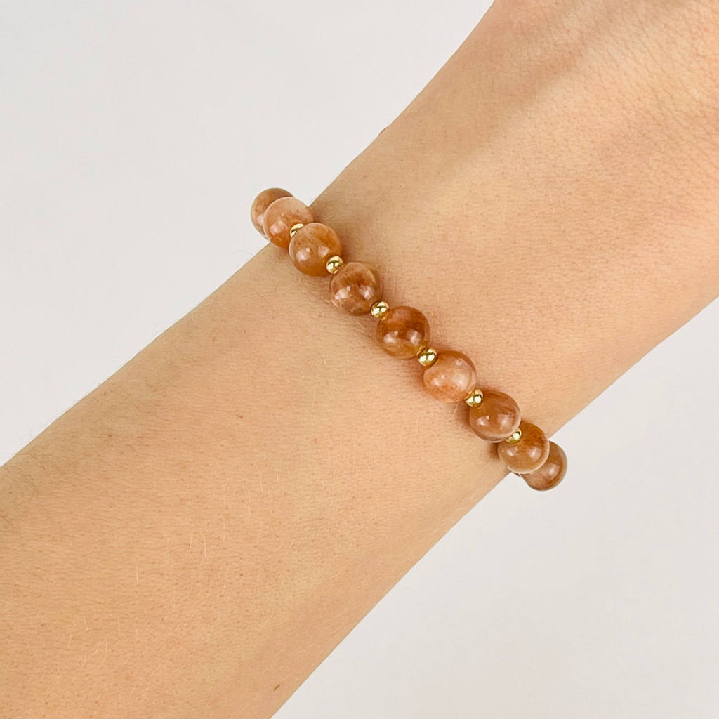 Браслет регулируемый из Солнечного камня от 16 см