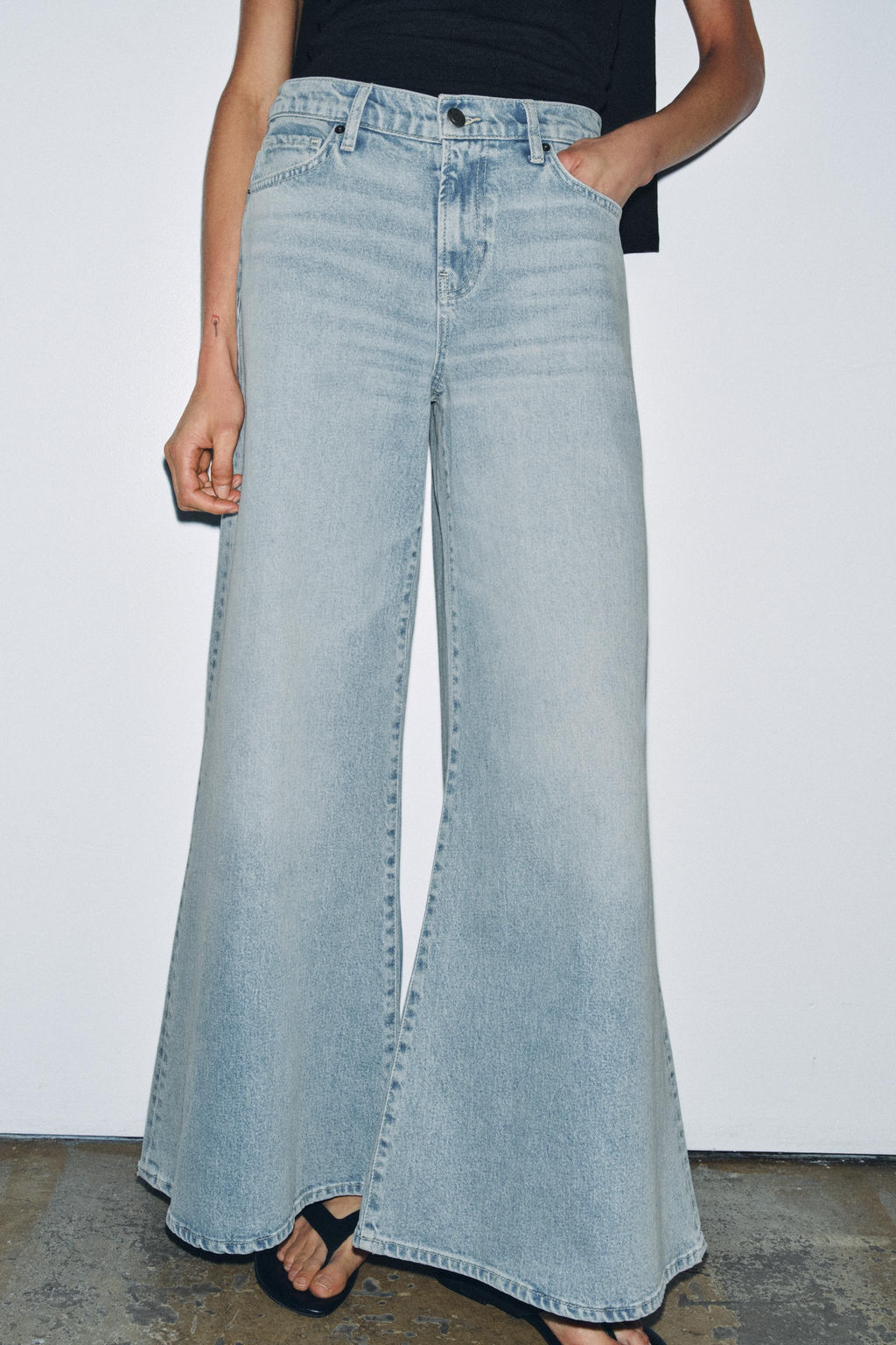 JEANS ZW COLLECTION MAXI WIDEL LEG TIRO BAJO / Azul - Zara фото 2