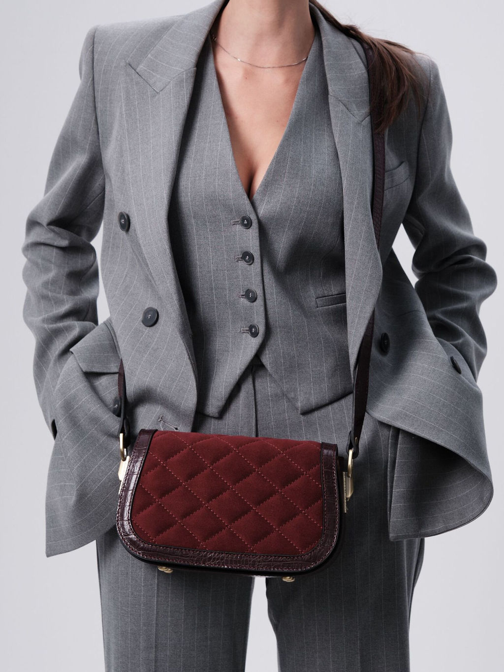 Сумка замшевая на плечо Deboro 30791 крок