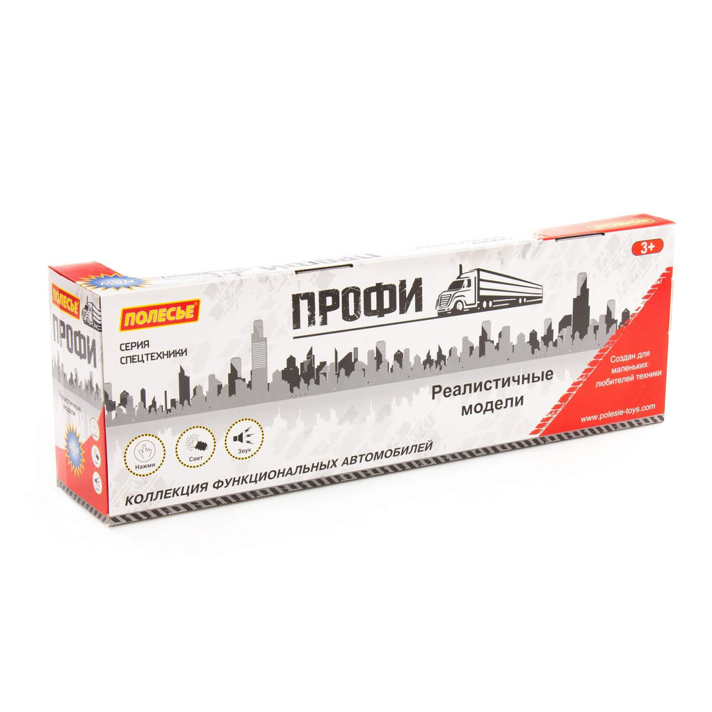 Профи, автомобиль бортовой с прицепом инерционный (со светом и звуком) (красный) (в коробке) - Полесье фото 6