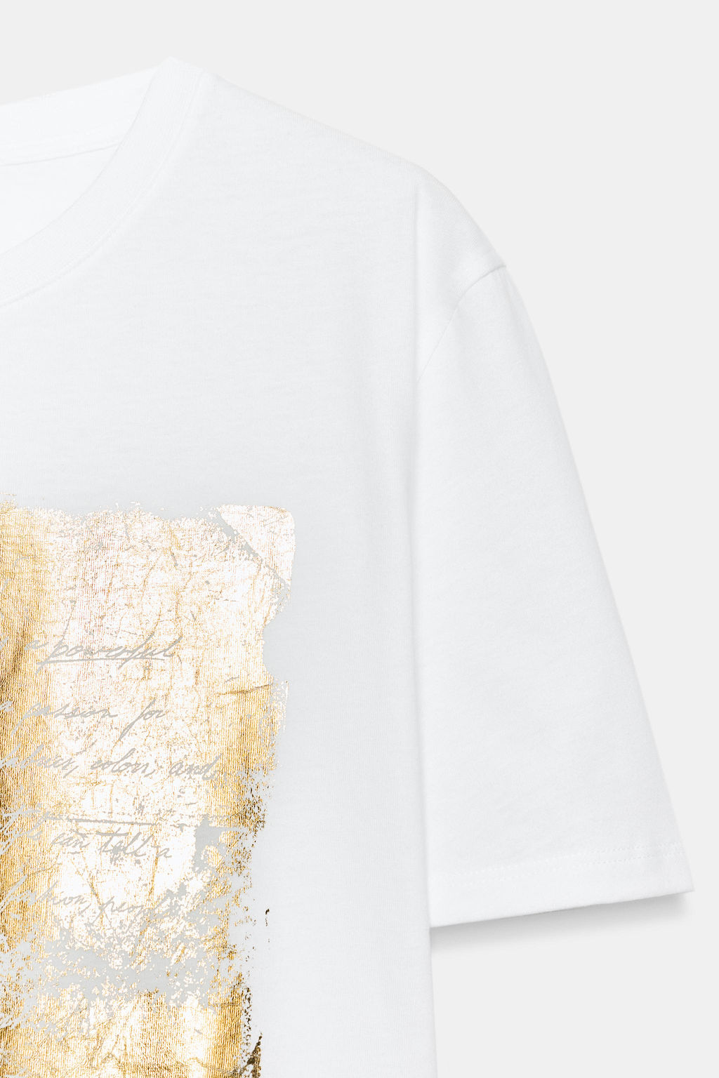 CAMISETA METALIZADA MANGA CORTA / Blanco