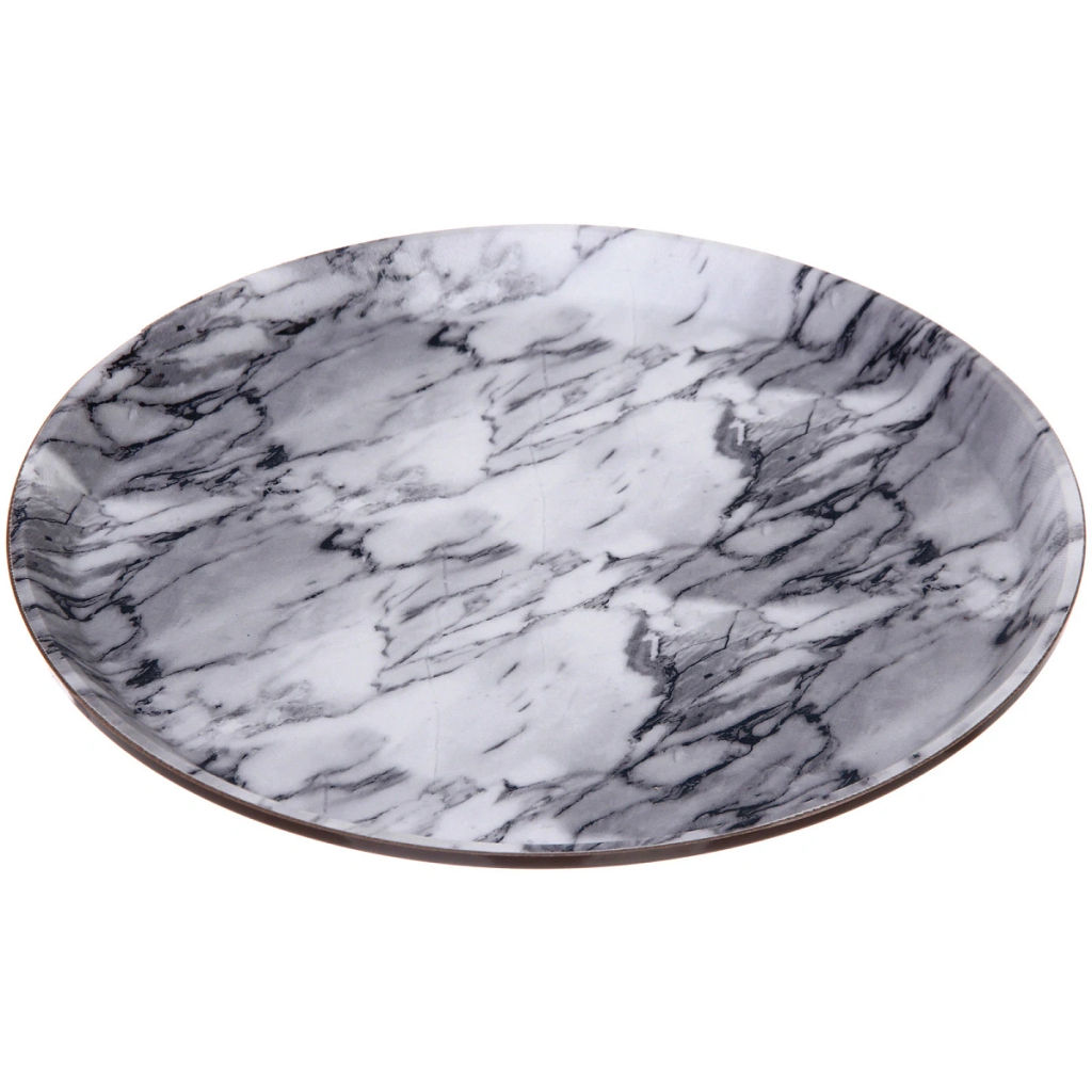 Цена за 4 шт. Поднос пластиковый "МРАМОР" 27,5см