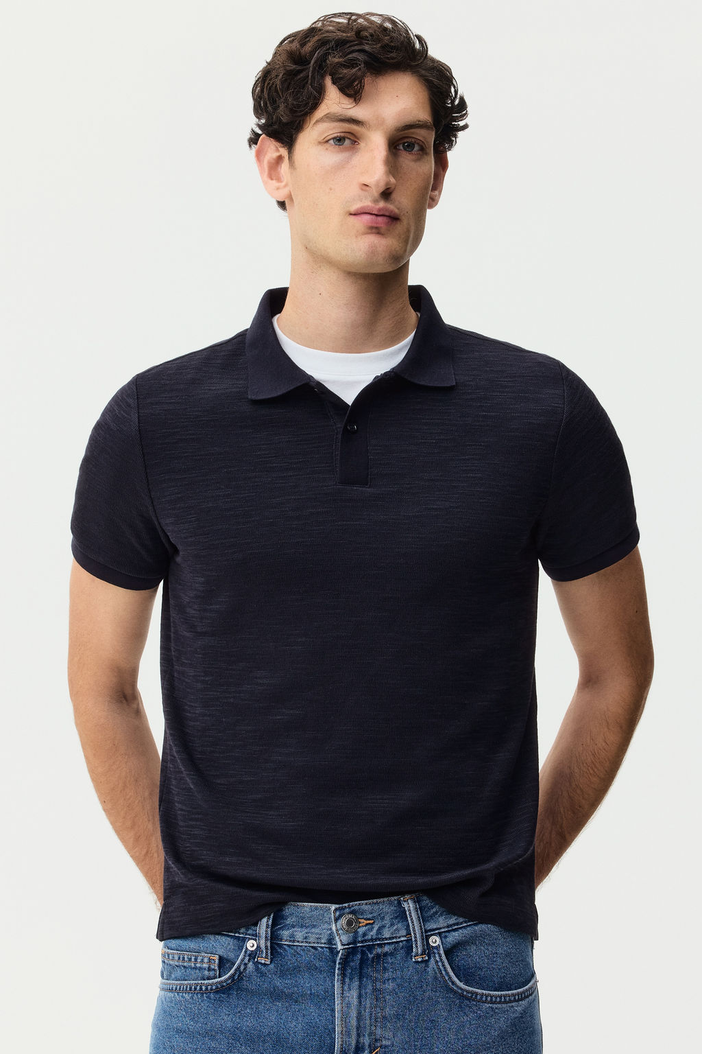 Polo en punto jacquard Slim Fit - H&m фото 4