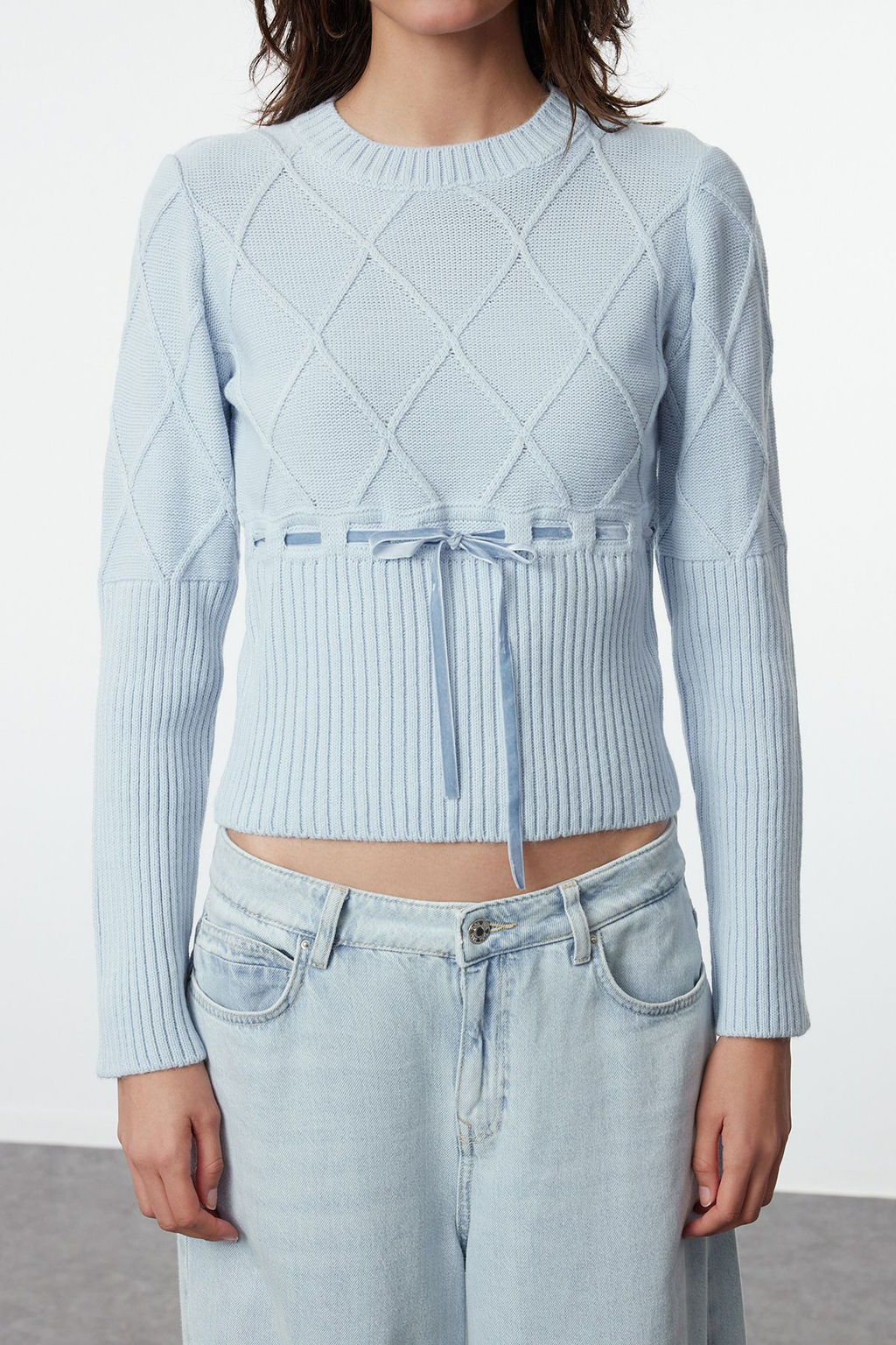 Mavi Kurdele/Fiyonk Detayl? Triko Kazak TWOAW25KZ00225