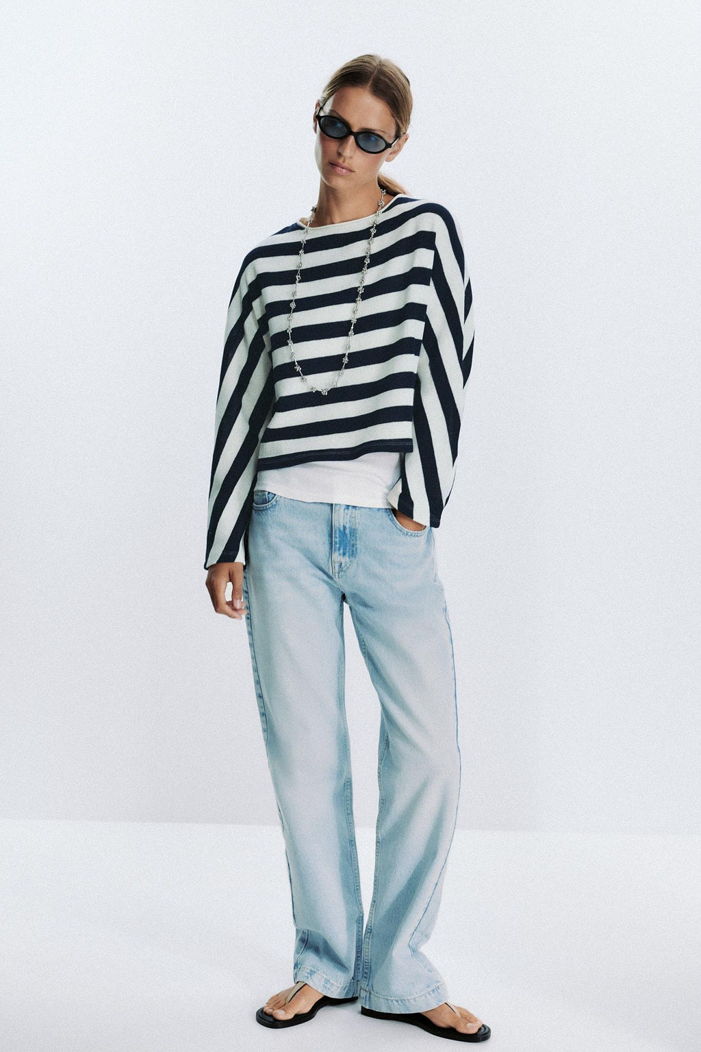 STRIPED BATWING SLEEVE TOP - Zara фото 10