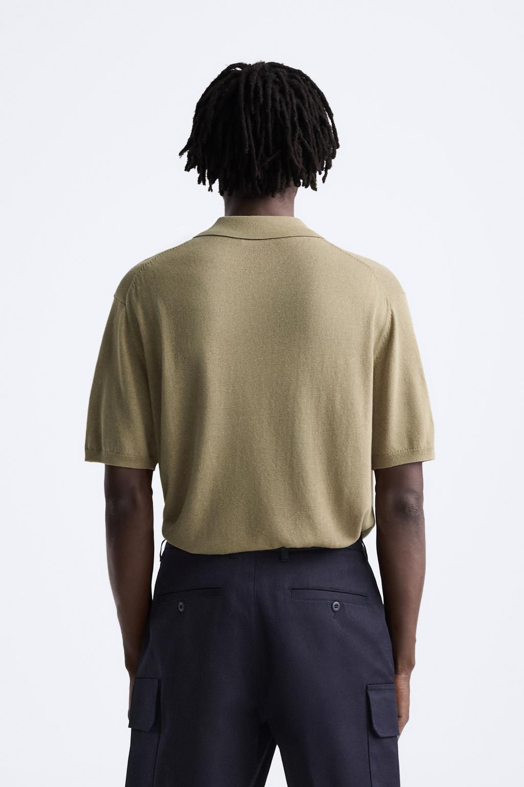 LYOCELL - LINEN KNIT POLO SHIRT - Zara фото 6
