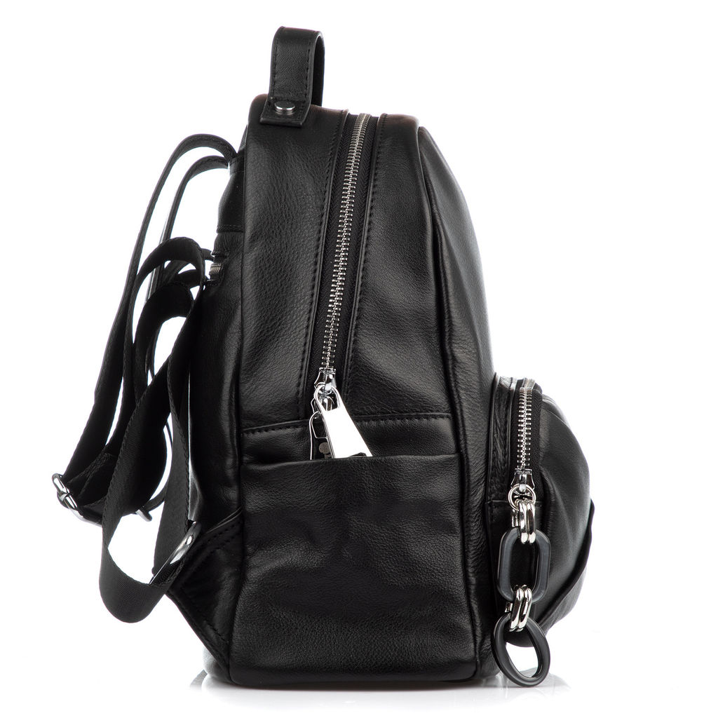 6157 black, женский кожаный рюкзак Barcelo Biagi