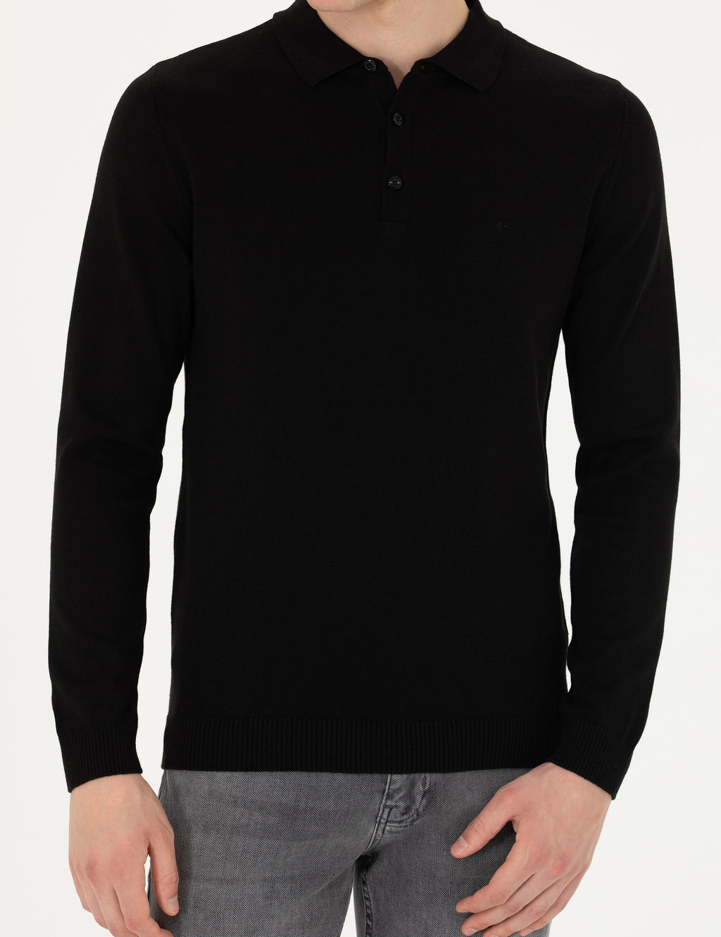 Черный базовый свитер узкого кроя - Cacharel фото 6