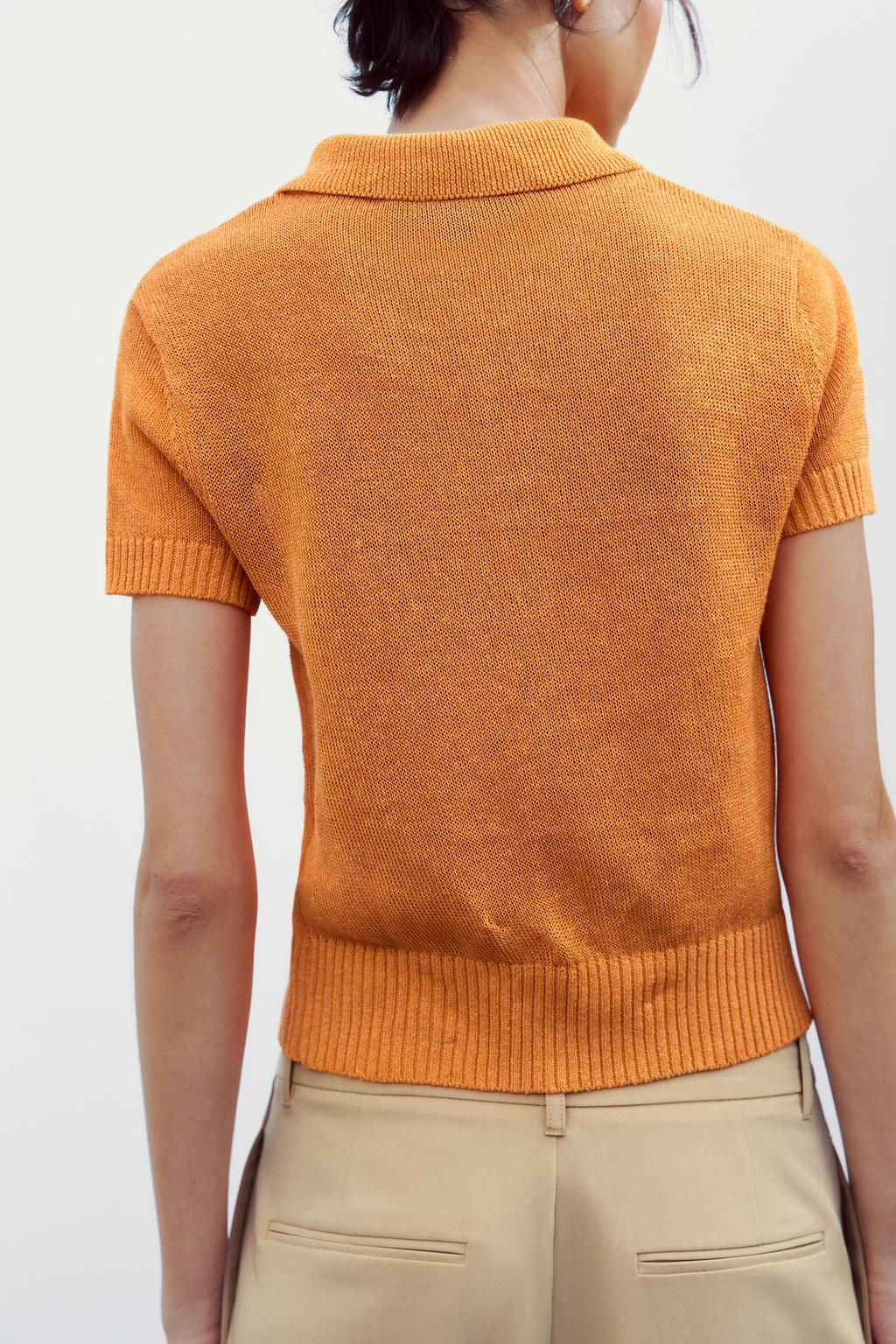 PLAIN KNIT POLO TOP - Zara фото 13