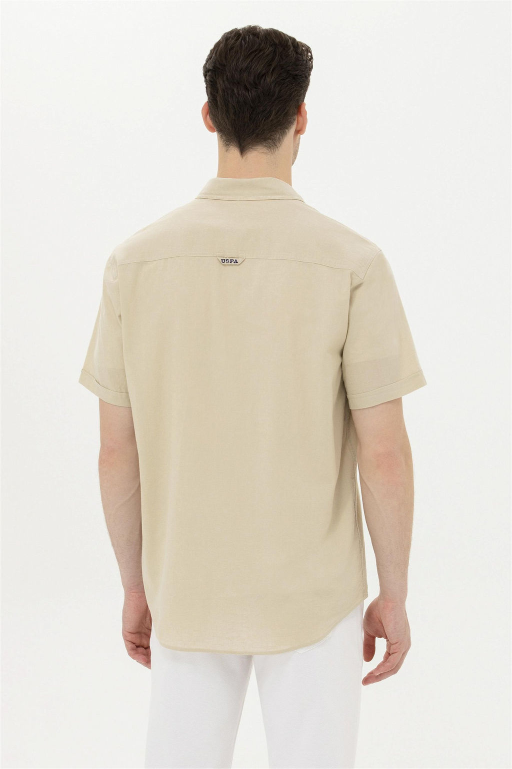Мужская рубашка цвета хаки с коротким рукавом - U.s. polo assn фото 12
