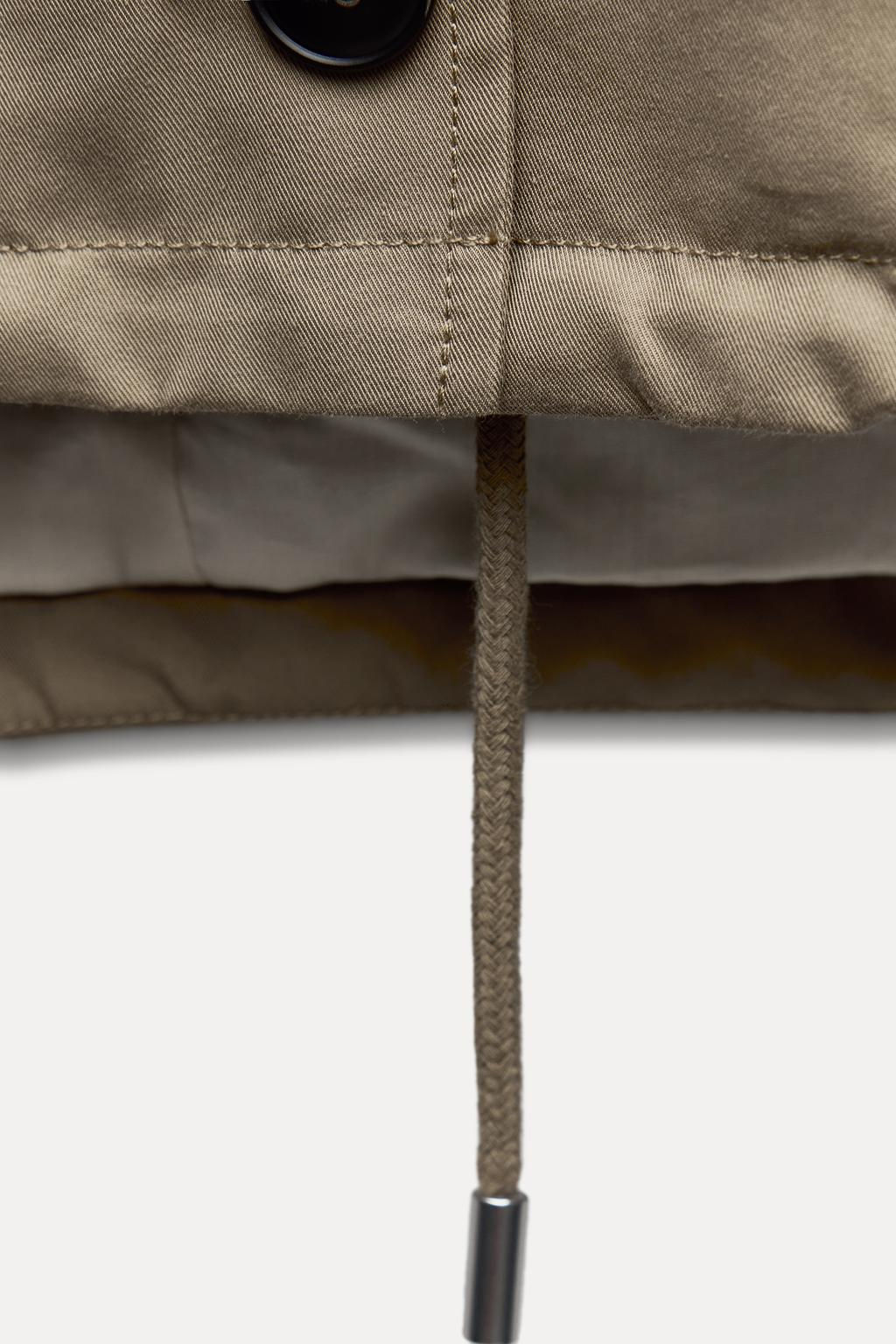ZW COLLECTION SHORT HOODED TRENCH COAT - Zara фото 12
