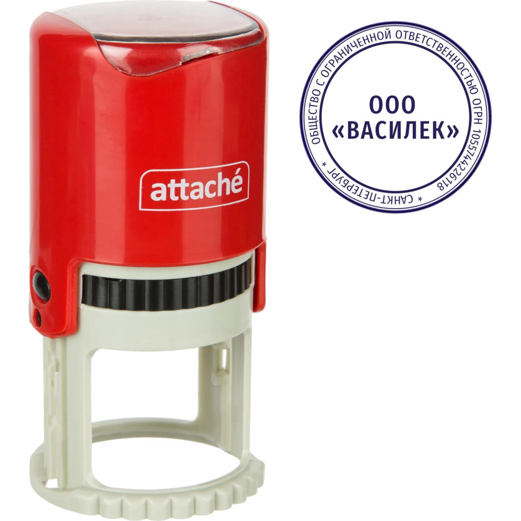 Оснастка для печати круглая Attache R40 красная 9140  фото 2