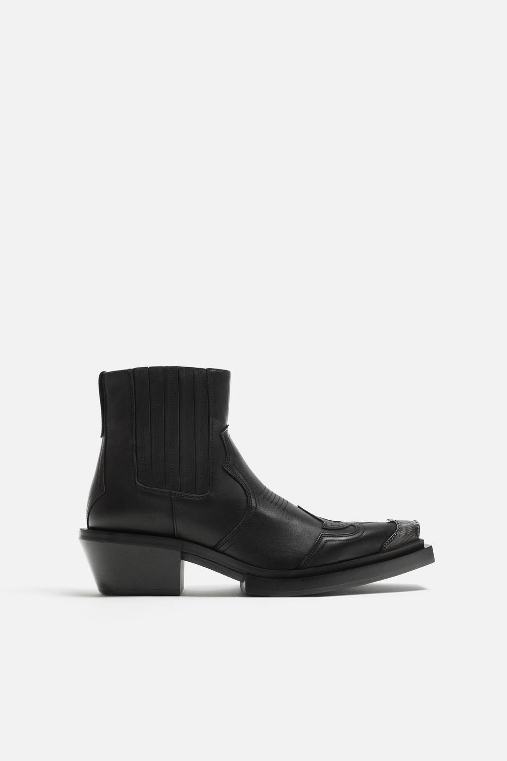 LEATHER COWBOY BOOTS - LIMITED EDITION - Zara фото 6